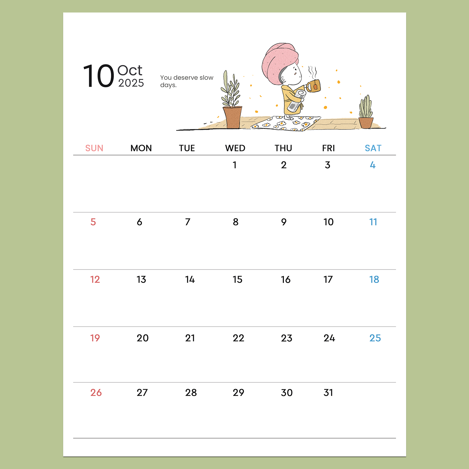 2025 Calendar Printable - Cute Minimal Planner with Illustration and Quotes - Image 14