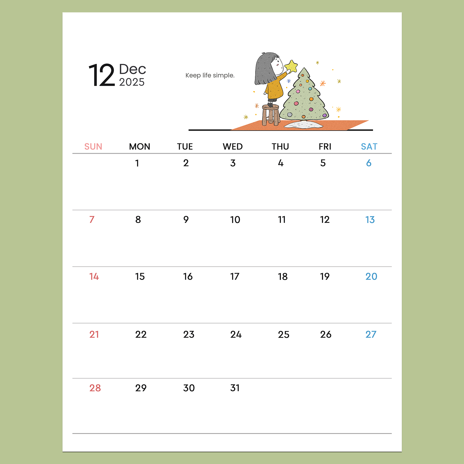 2025 Calendar Printable - Cute Minimal Planner with Illustration and Quotes - Image 16