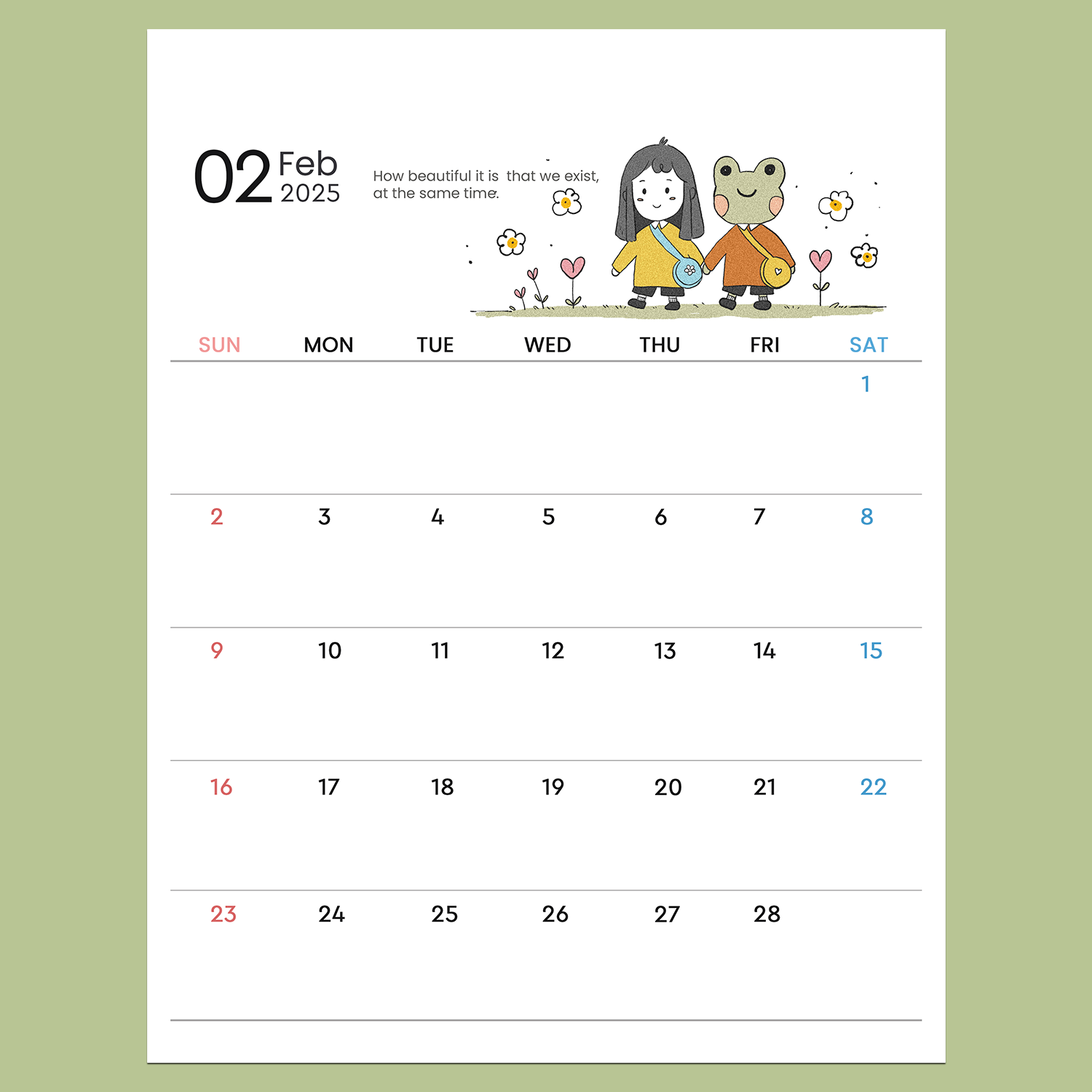 2025 Calendar Printable - Cute Minimal Planner with Illustration and Quotes - Image 6