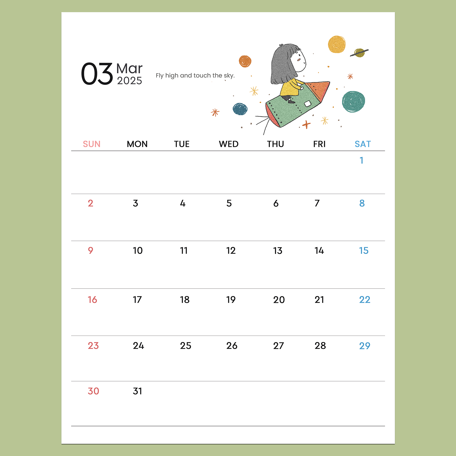 2025 Calendar Printable - Cute Minimal Planner with Illustration and Quotes - Image 7